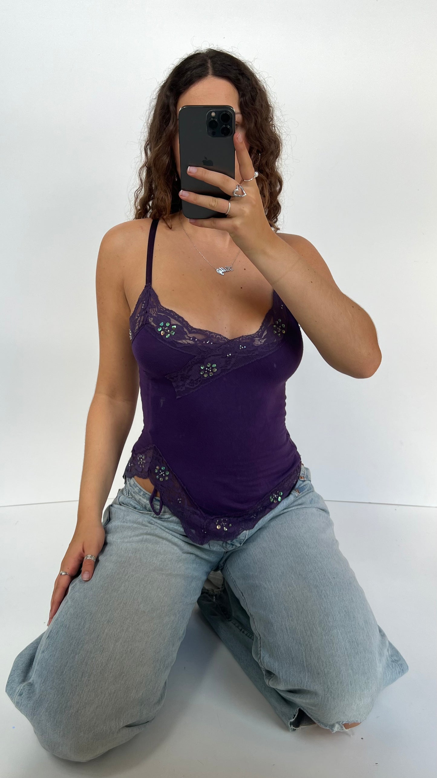 00s purple lace cami- size S