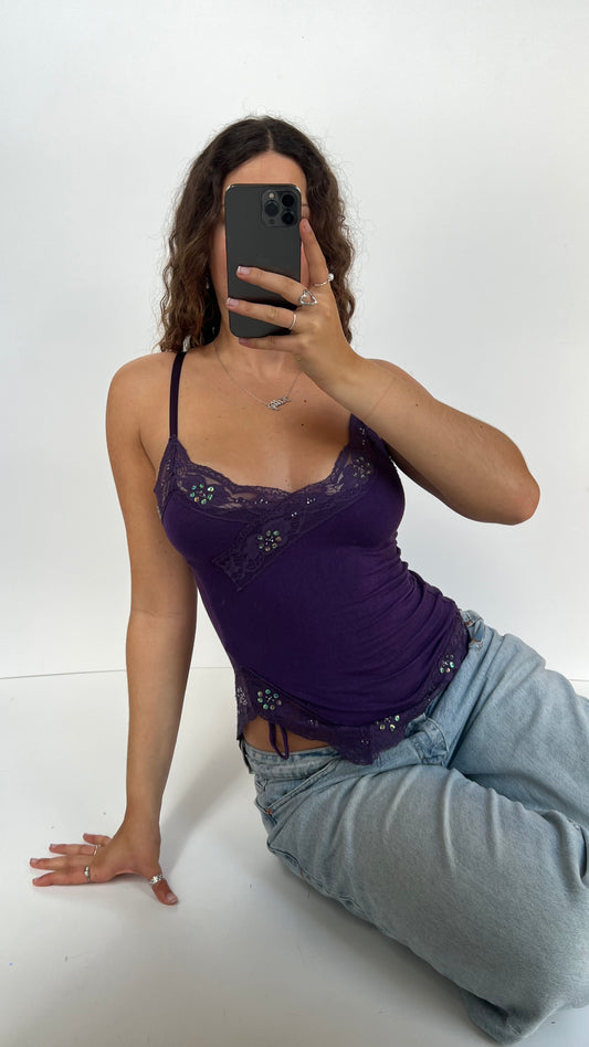 00s purple lace cami- size S