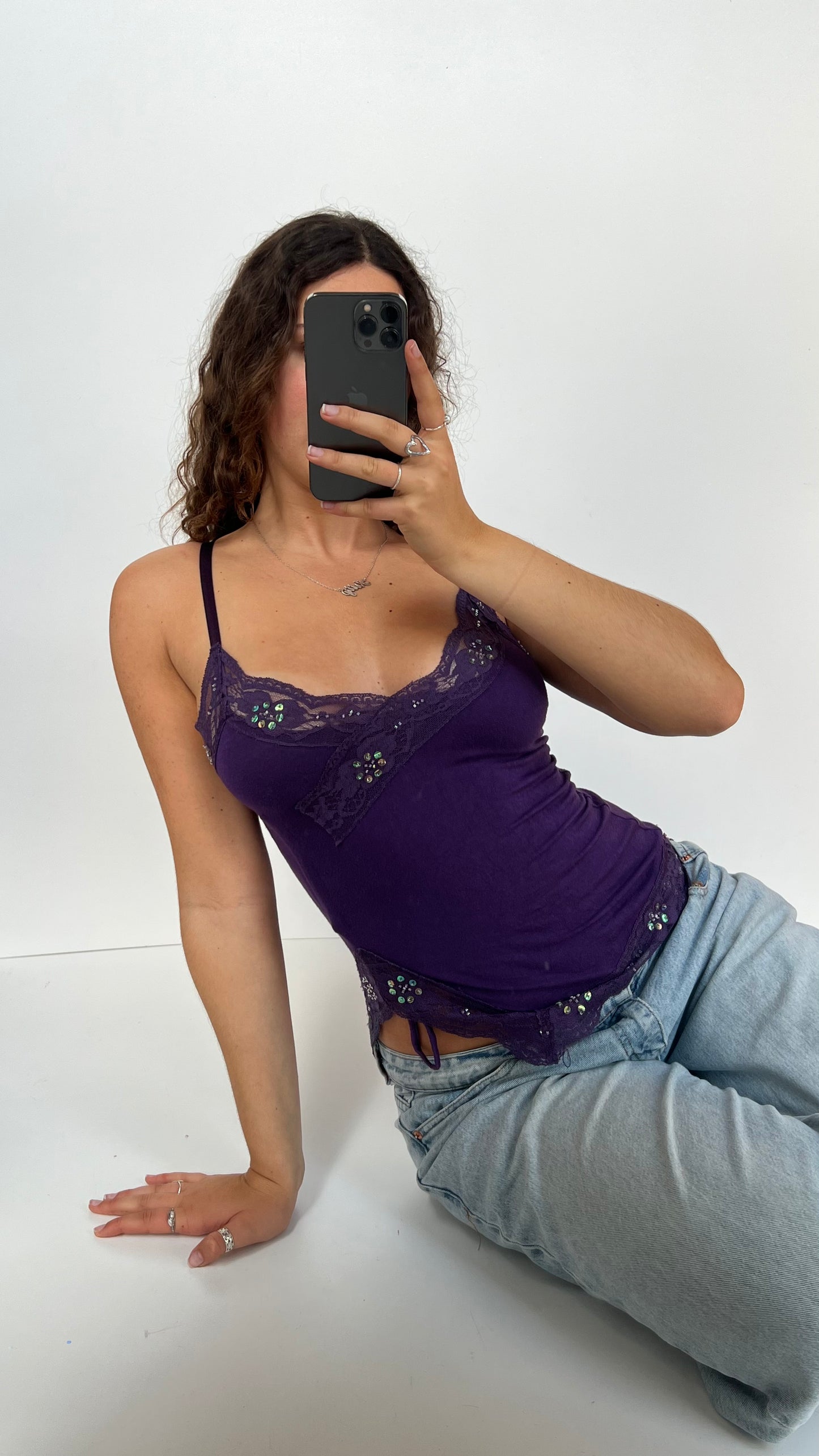 00s purple lace cami- size S