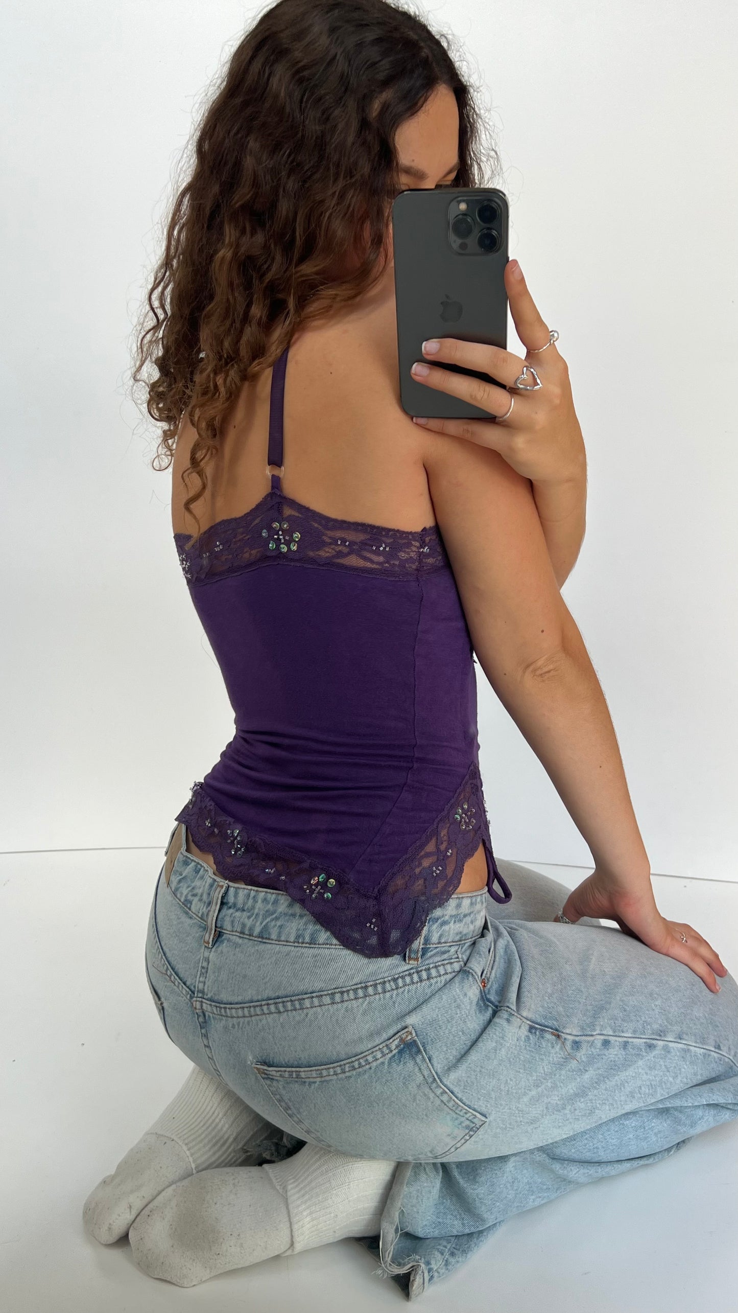 00s purple lace cami- size S