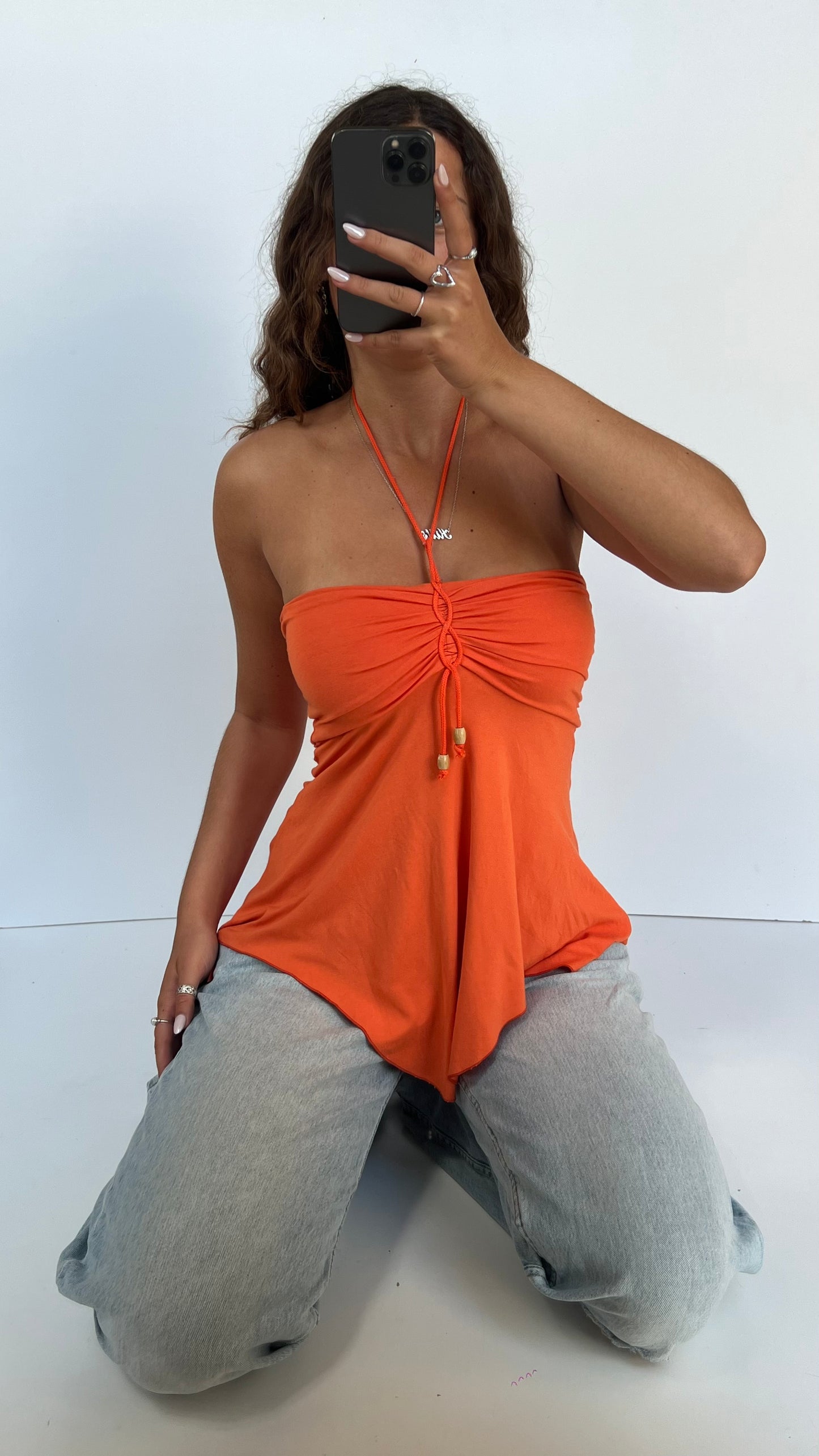 00s orange babydoll cami- size S