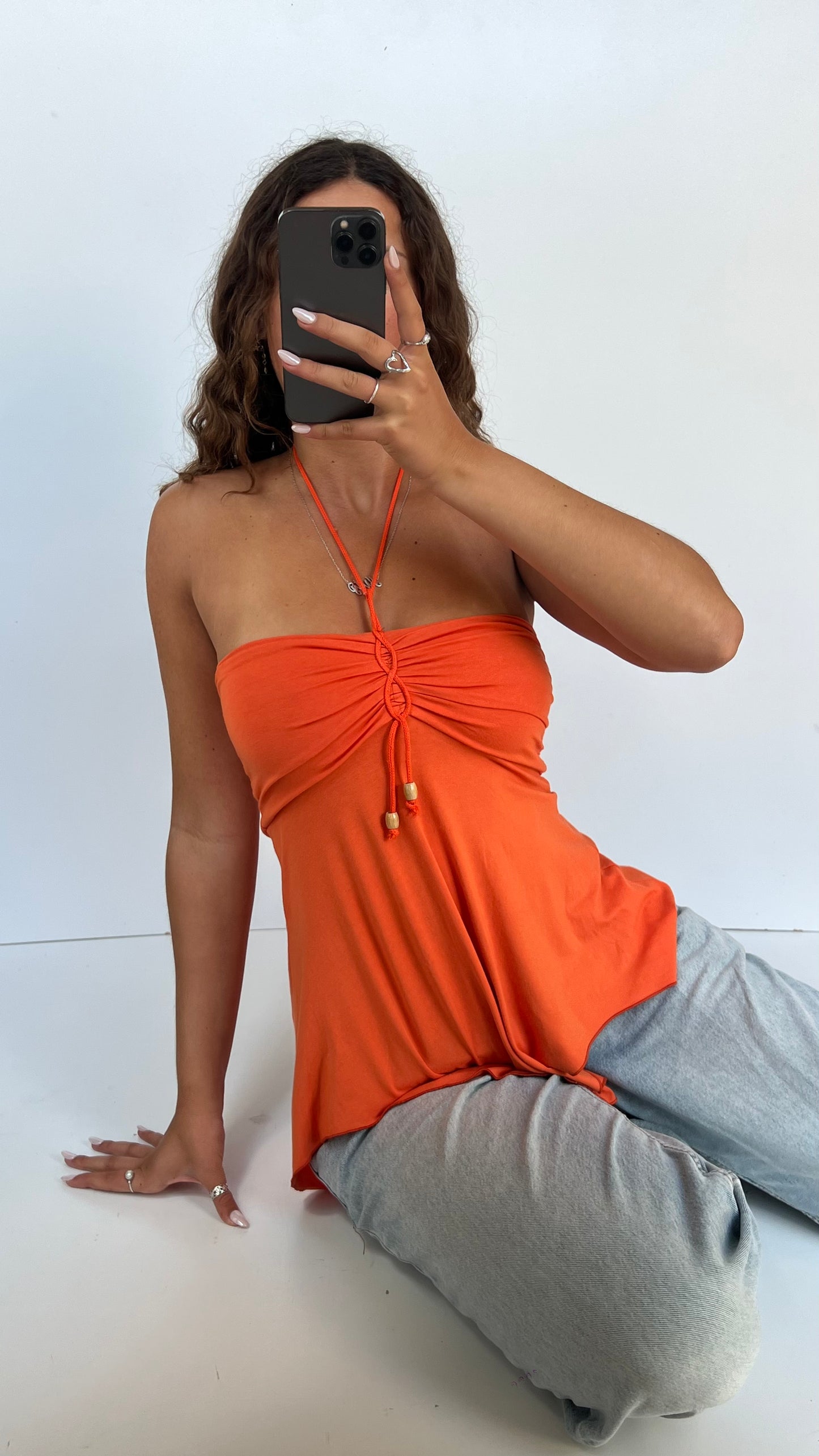00s orange babydoll cami- size S