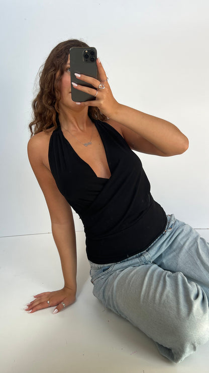 00s black cowl cami- size S