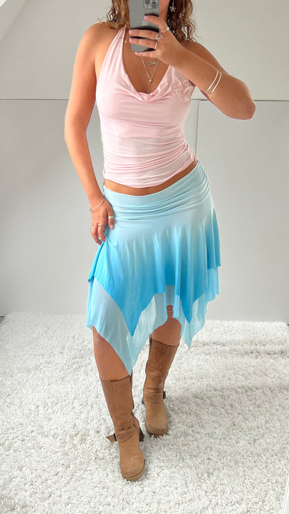 00s blue fairy midi skirt- size S