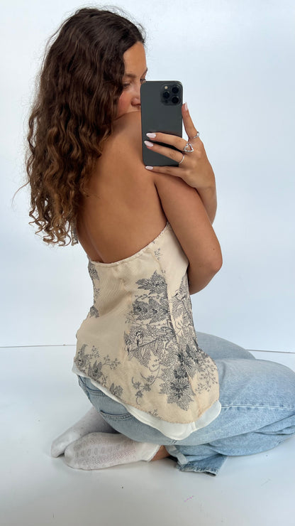 00s cream floral babydoll cami- size XL