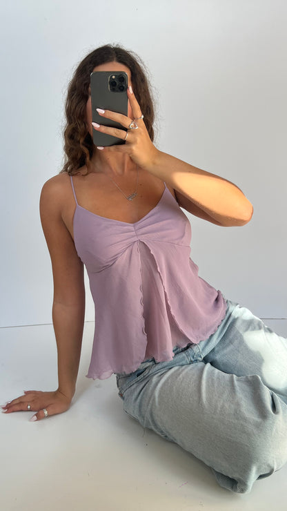 00s lilac mesh cami- size L