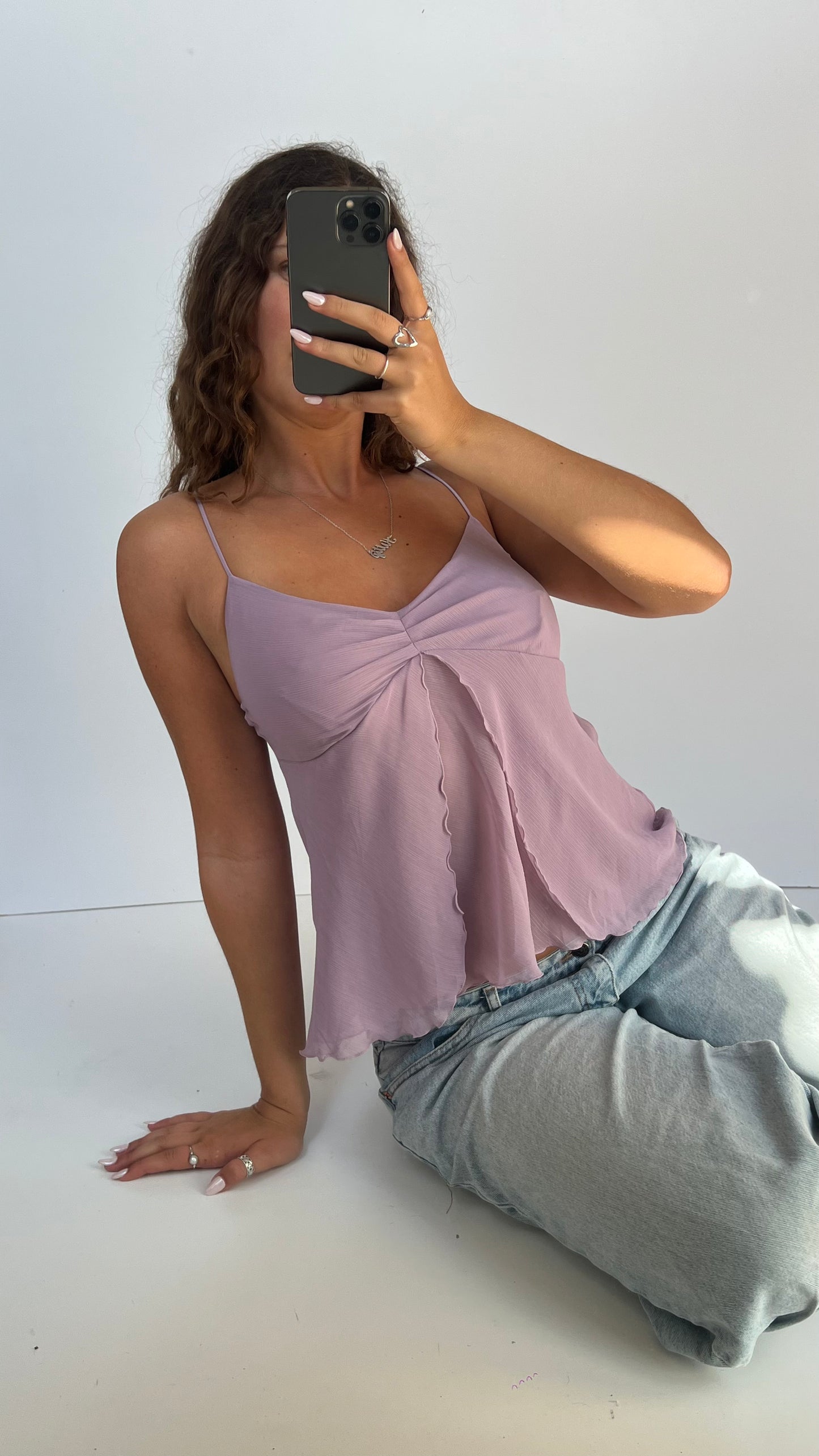 00s lilac mesh cami- size L