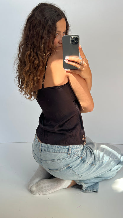 00s brown sequin cami- size S
