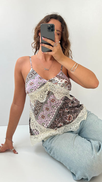 00s purple patterned cami- size S