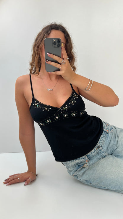 00s black beaded cami- size S/M