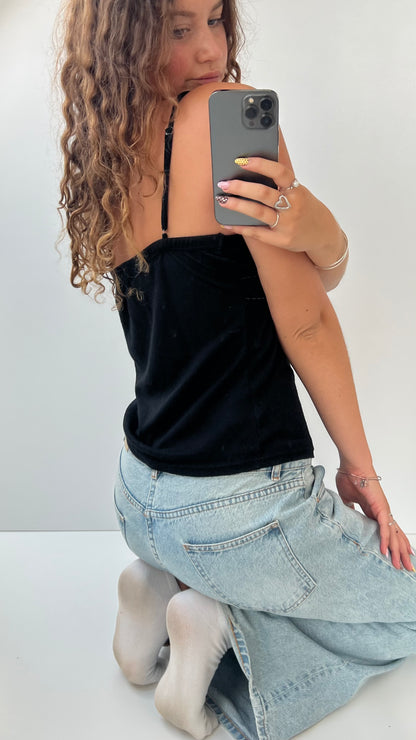 00s black beaded cami- size S/M