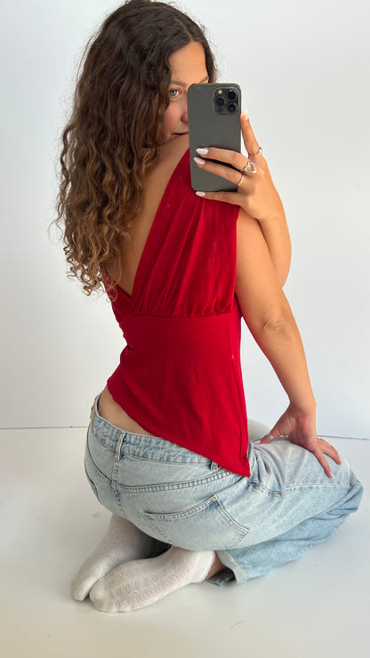 00s red asymmetric top- size M