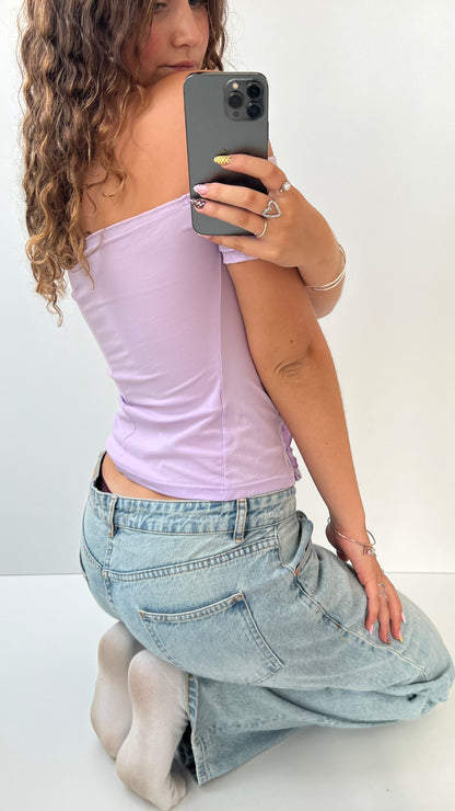 00s lilac milkmaid top- size M