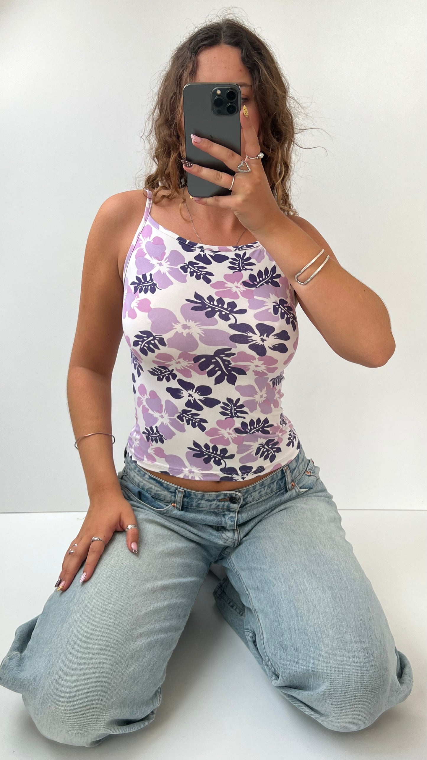 00s purple hibiscus cami- size S