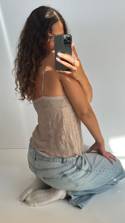 00s brown floral cami- size S