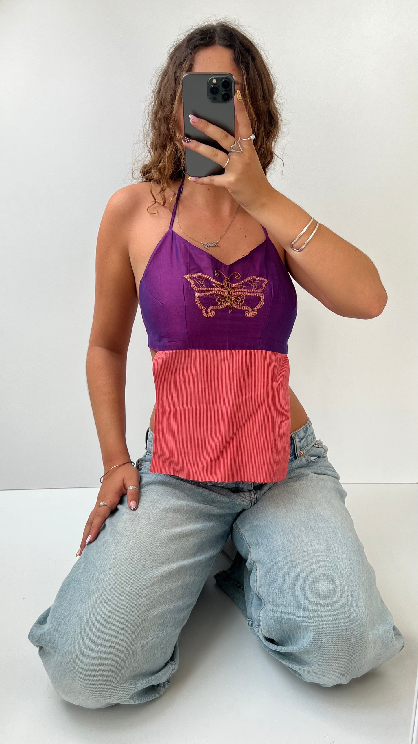 00s backless butterfly cami- size M