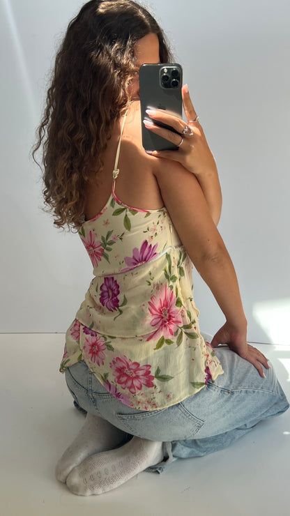 00s yellow pink floral cami- size S
