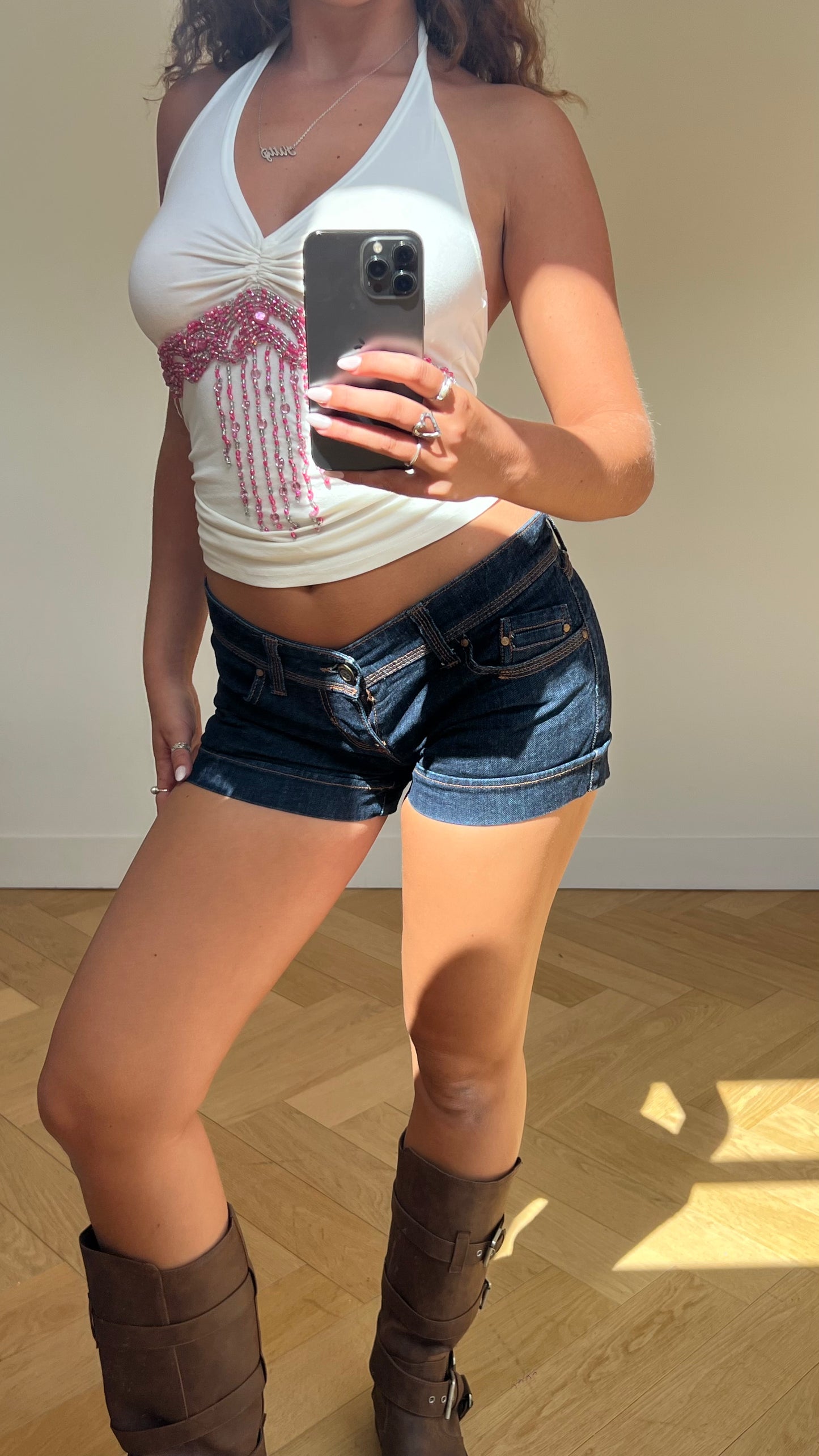 00s denim shorts- size M