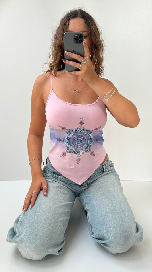 00s pink patterned cami- size S/M
