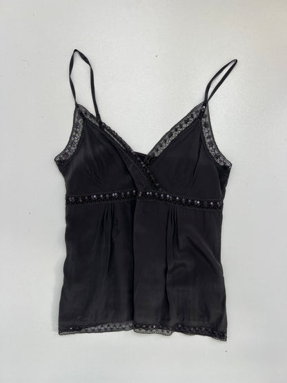 00s grey silk sequin cami- size XS