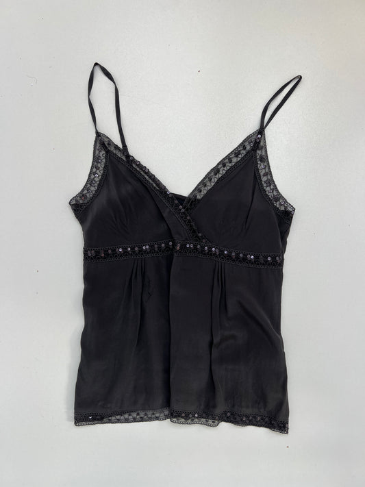 00s grey silk sequin cami- size XS