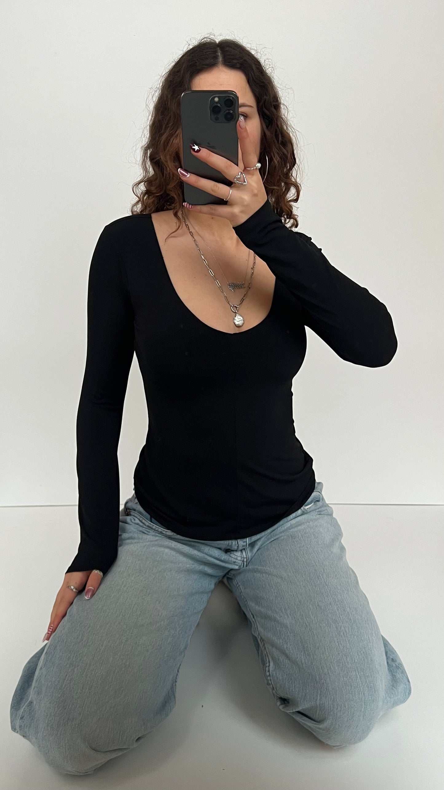 00s Victorias Secret black strappy top- size S