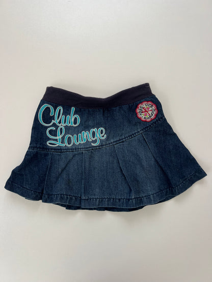 00s denim pleated mini skirt- size XS