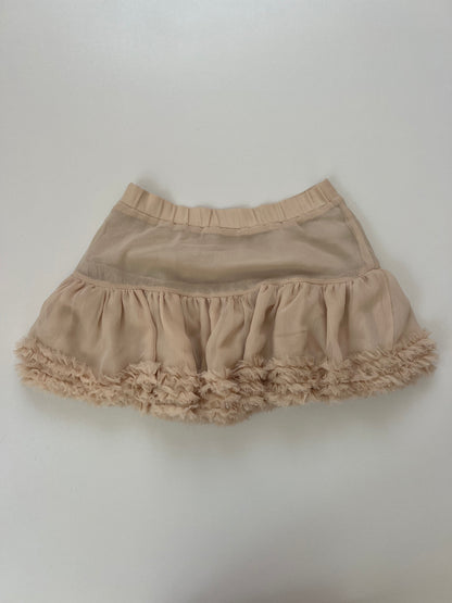 00s pink mesh ruffle mini skirt- size XS