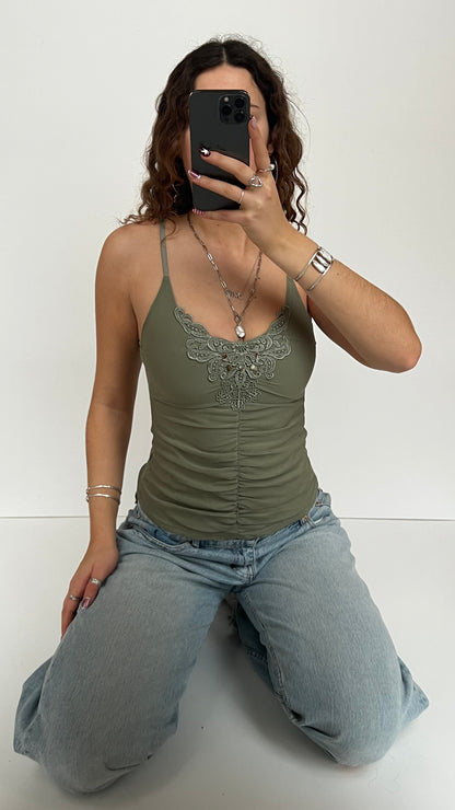 00s green mesh cami- size S