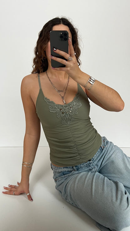 00s green mesh cami- size S