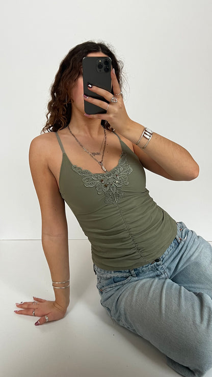00s green mesh cami- size S