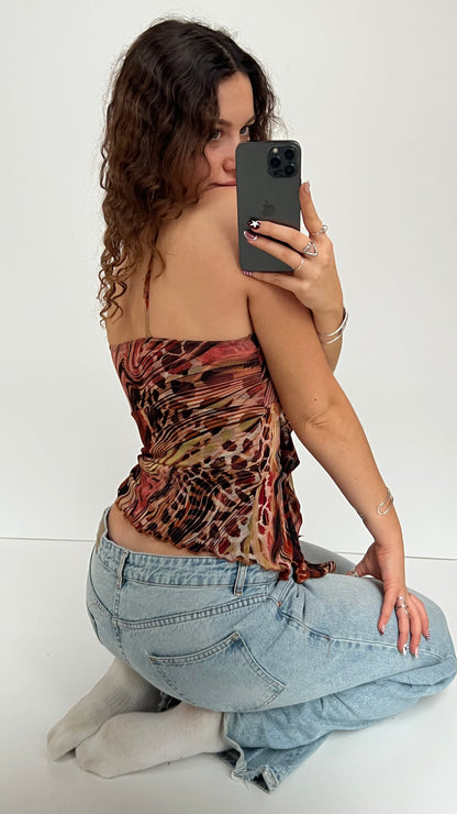 00s orange mesh cami- size S