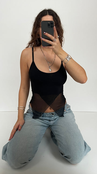 00s black mesh cami- size S