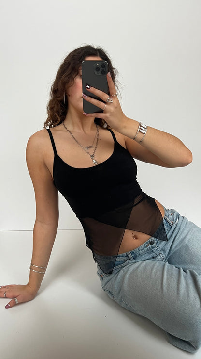 00s black mesh cami- size S