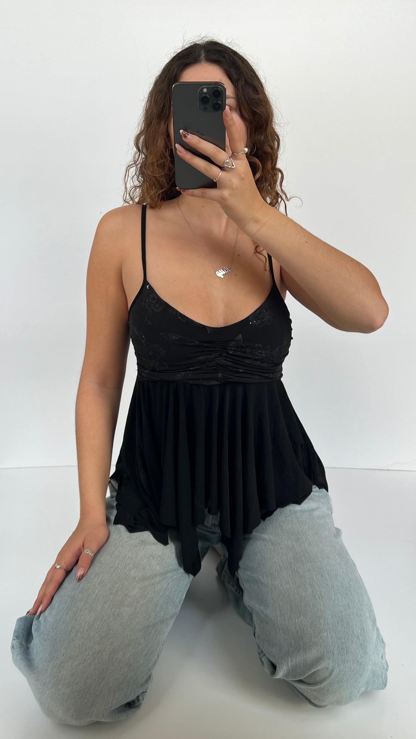 00s black babydoll cami- size M