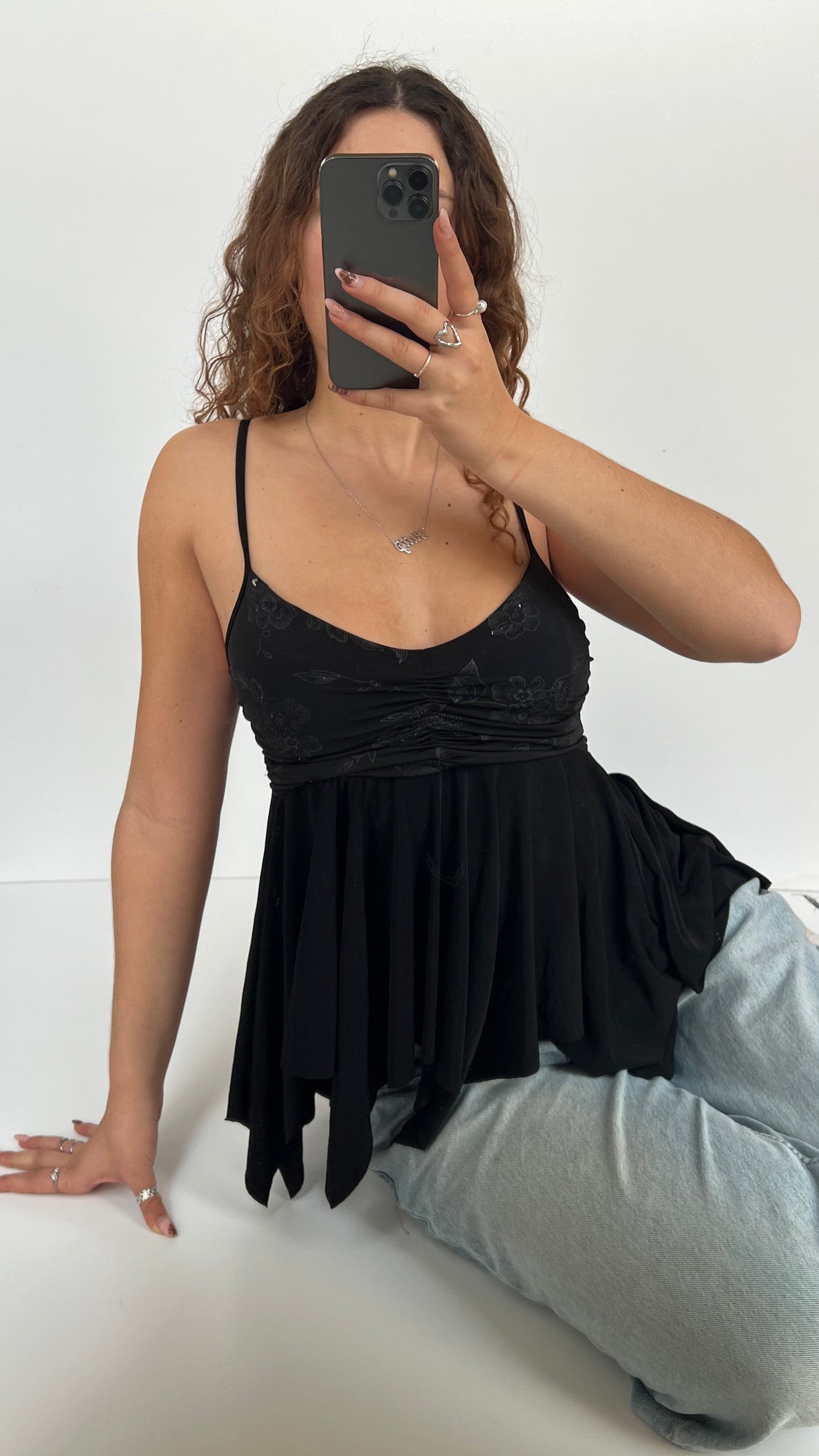 00s black babydoll cami- size M