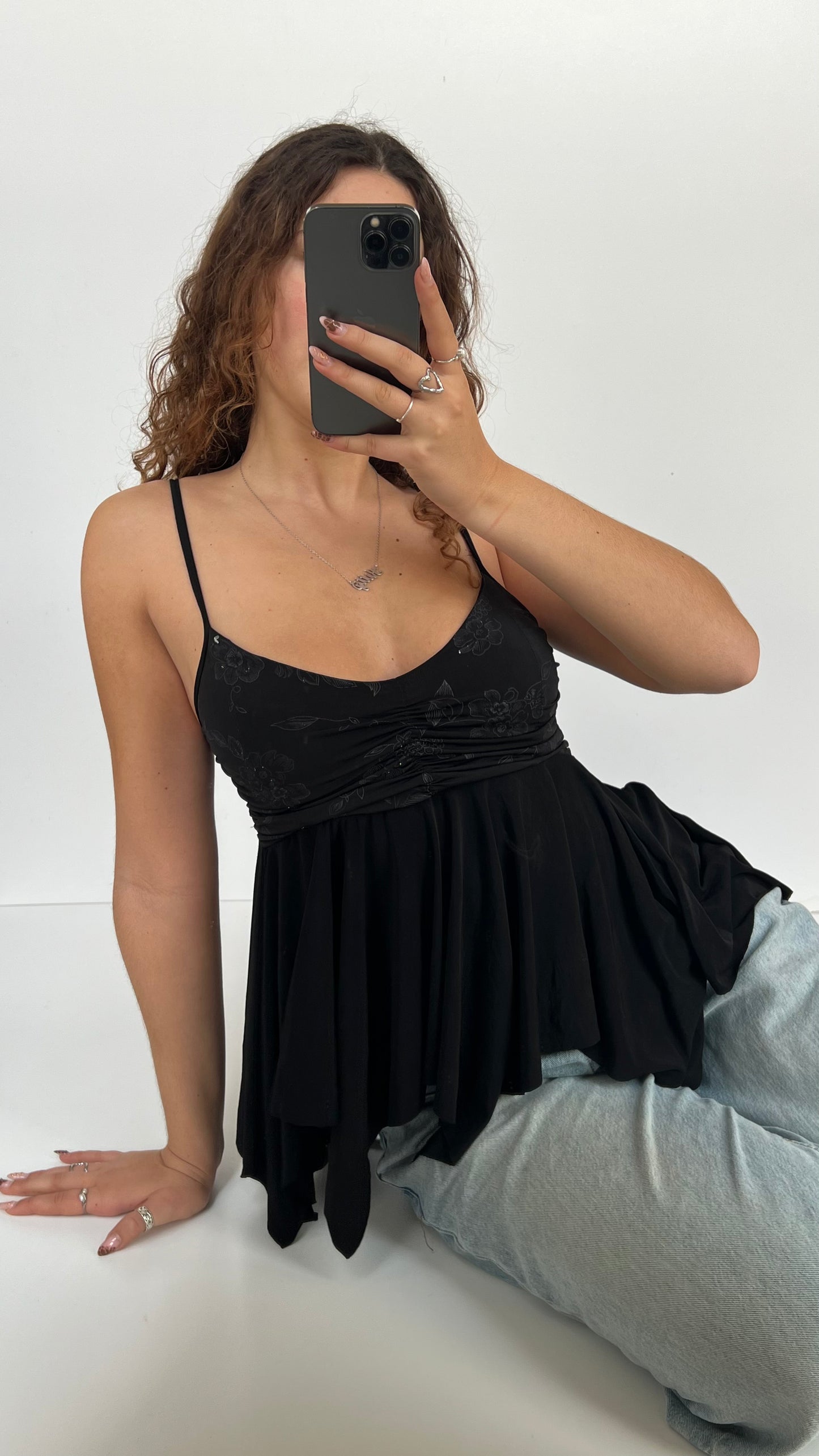 00s black babydoll cami- size M