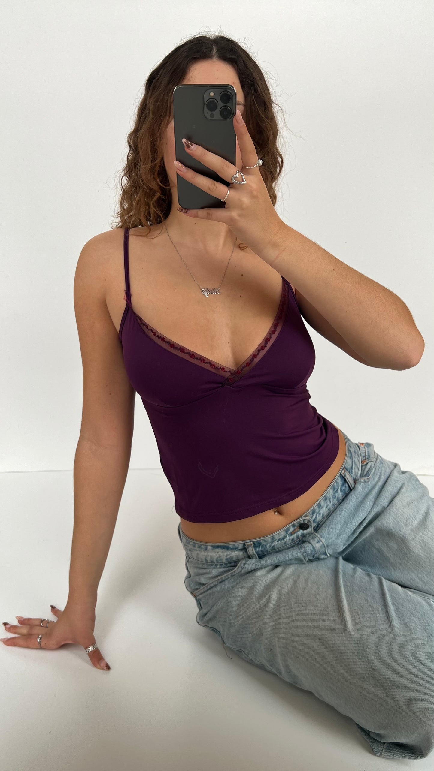 00s purple lace cami- size S