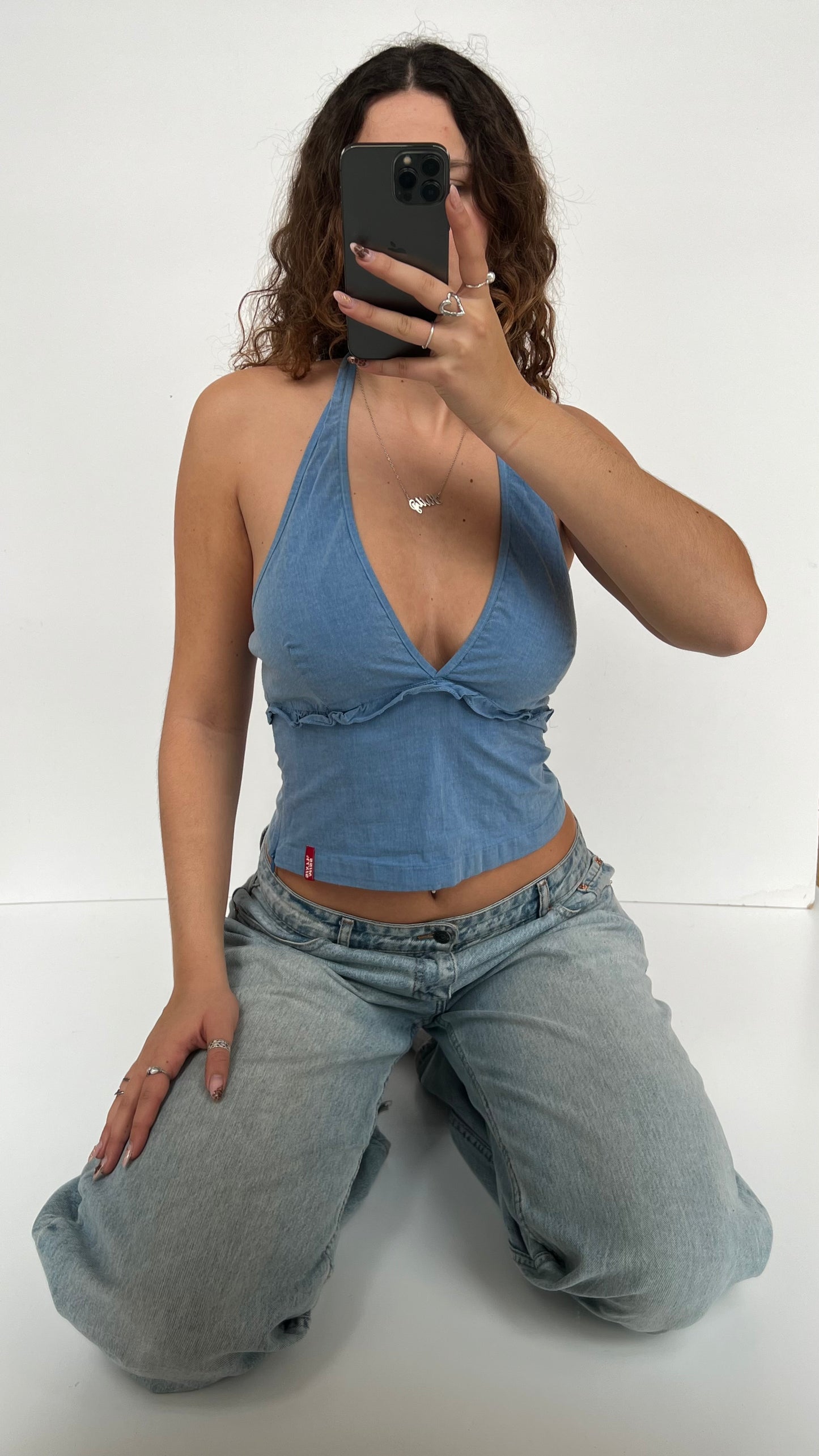 00s blue Miss Sixty halter cami- size M