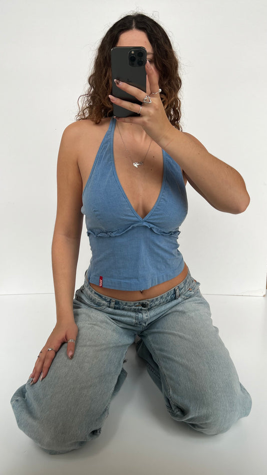 00s blue Miss Sixty halter cami- size M