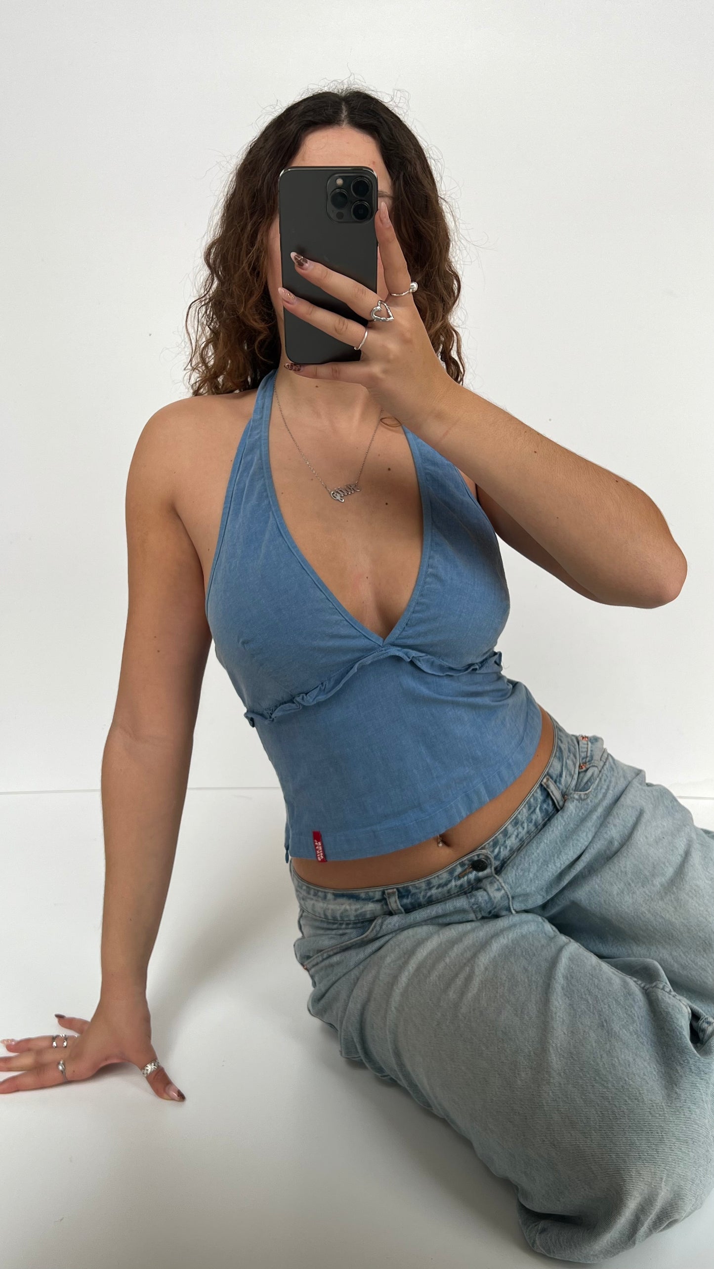 00s blue Miss Sixty halter cami- size M