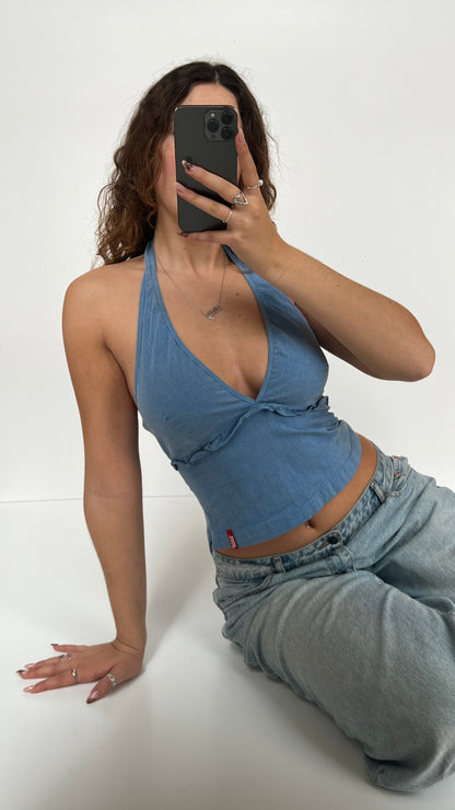 00s blue Miss Sixty halter cami- size M