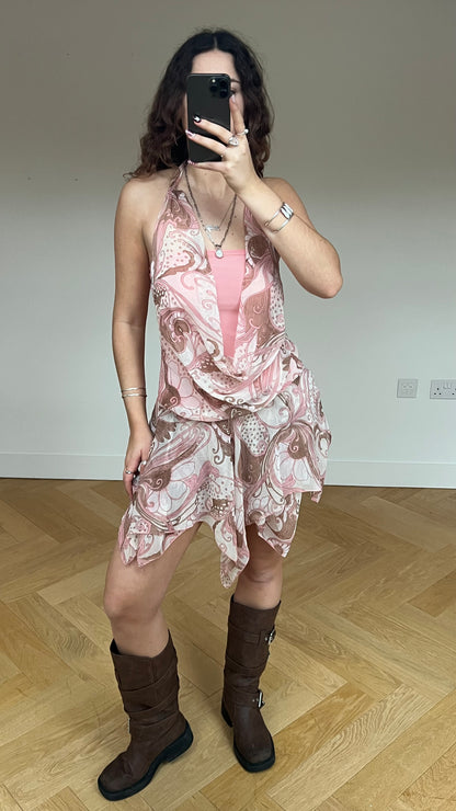 00s pink mesh fairy dress- size M