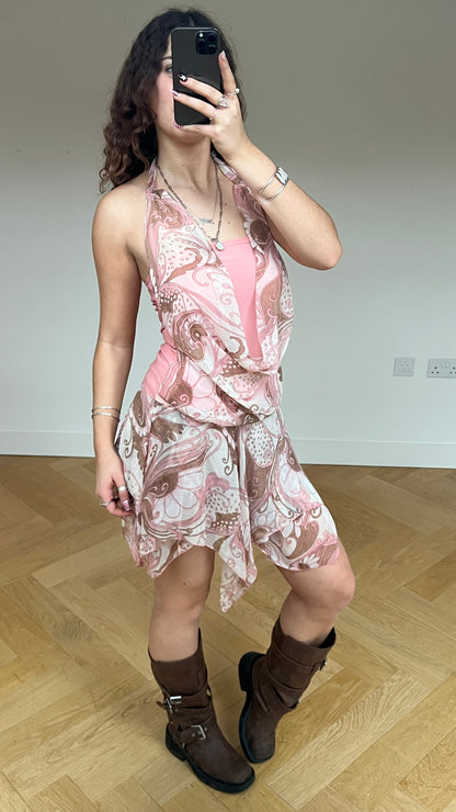 00s pink mesh fairy dress- size M