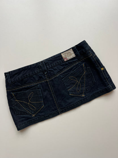 00s denim low rise mini skirt- size S