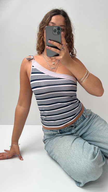 00s blue striped cami- size M