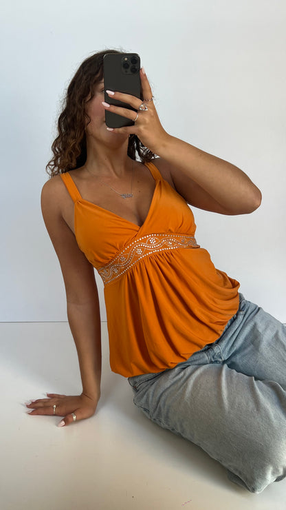 00s orange diamanté cami- size L