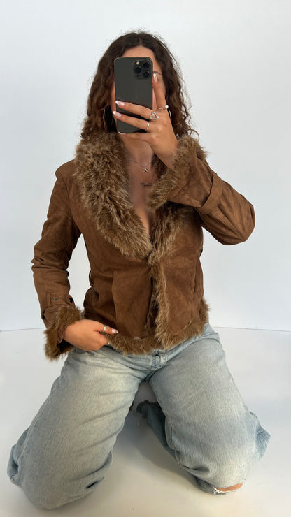 00s brown afghan jacket- size M