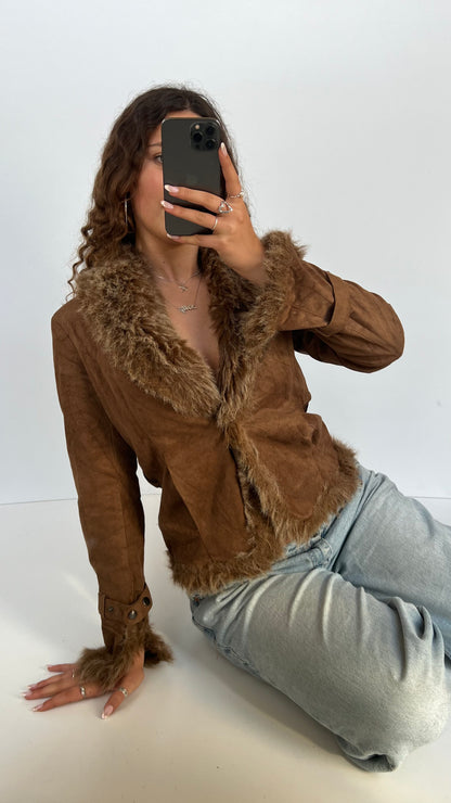00s brown afghan jacket- size M