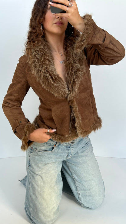 00s brown afghan jacket- size M